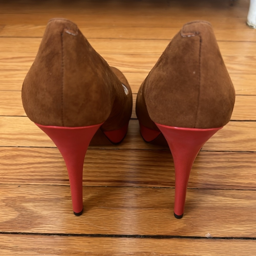 Enzo Angiolini Brown and Red Women's Heels - Picture 3 of 6